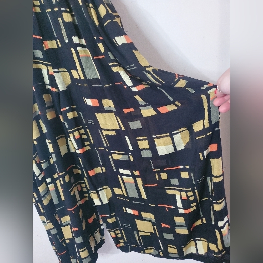 World Market Wide Leg Jumpsuit Romper Size Large/Extra Large Rayon Elastic Waist - Picture 2 of 14